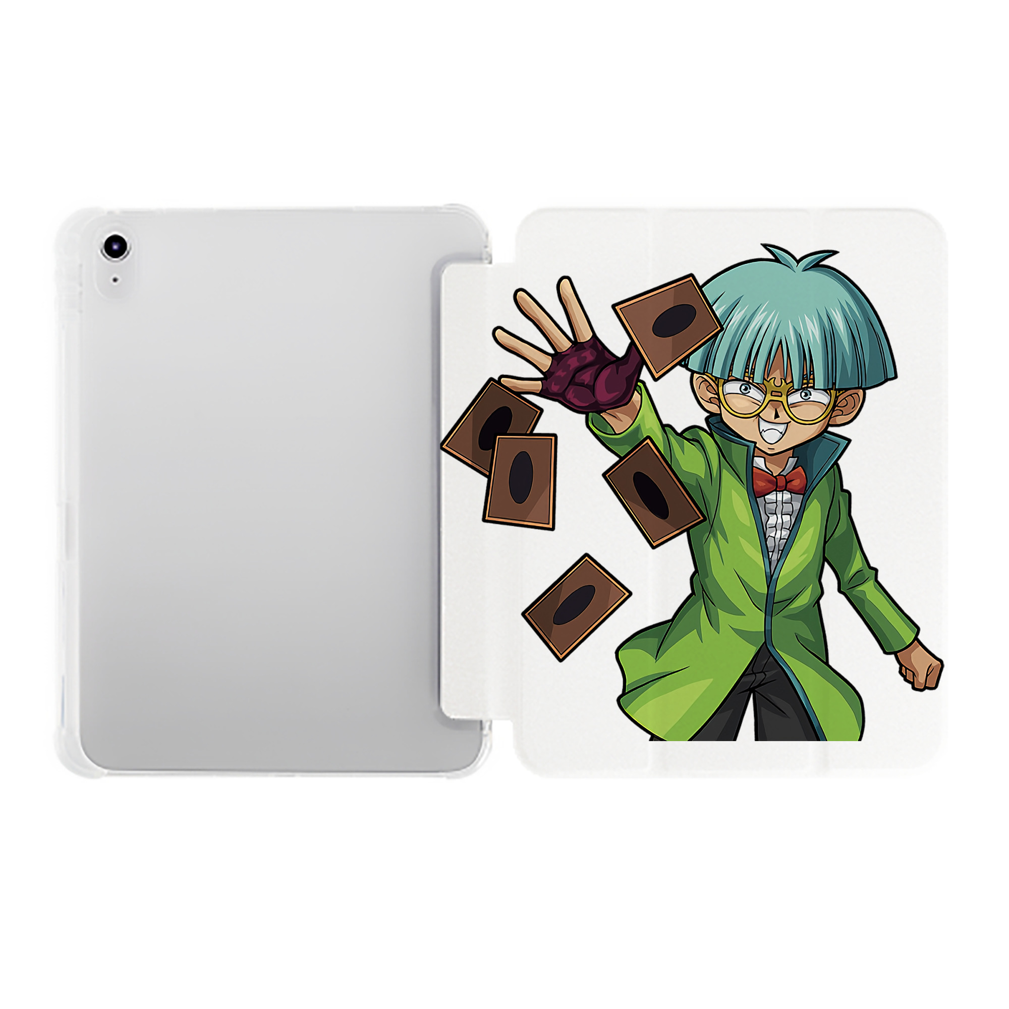 （画像用） 遊☆戯☆王 Yu-Gi-Oh! IPad ケース ペン収納付き 三つ折りスタンド PUレザー×シリコン 対応機種9.5/10.5/10.9インチ